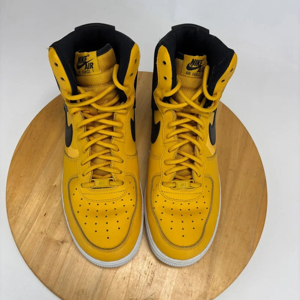 Nike Air Force 1 High Mens 10.5 Yellow Black AV8364-700 University Gold AF1